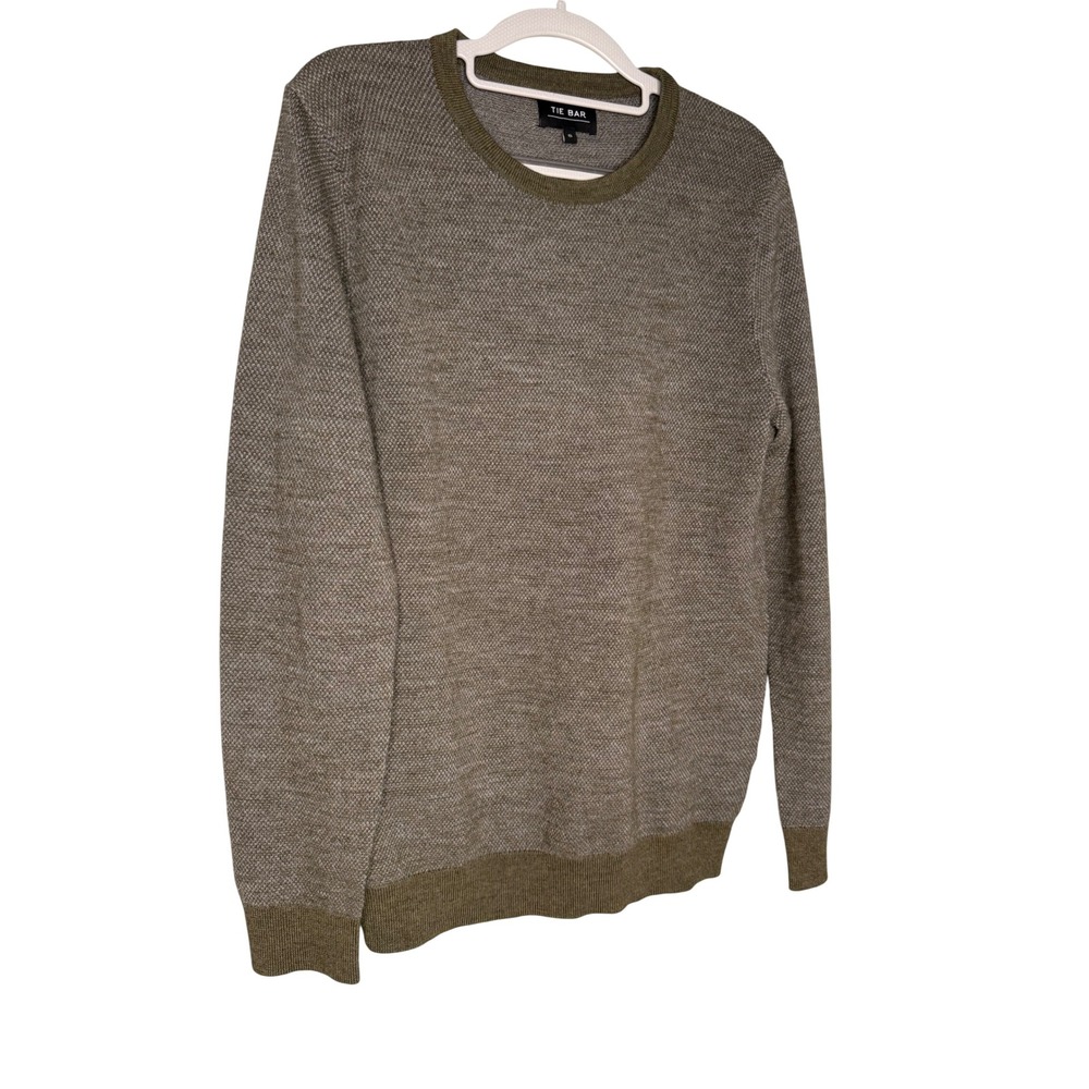 The Tie Bar wool khaki green crewneck sweater